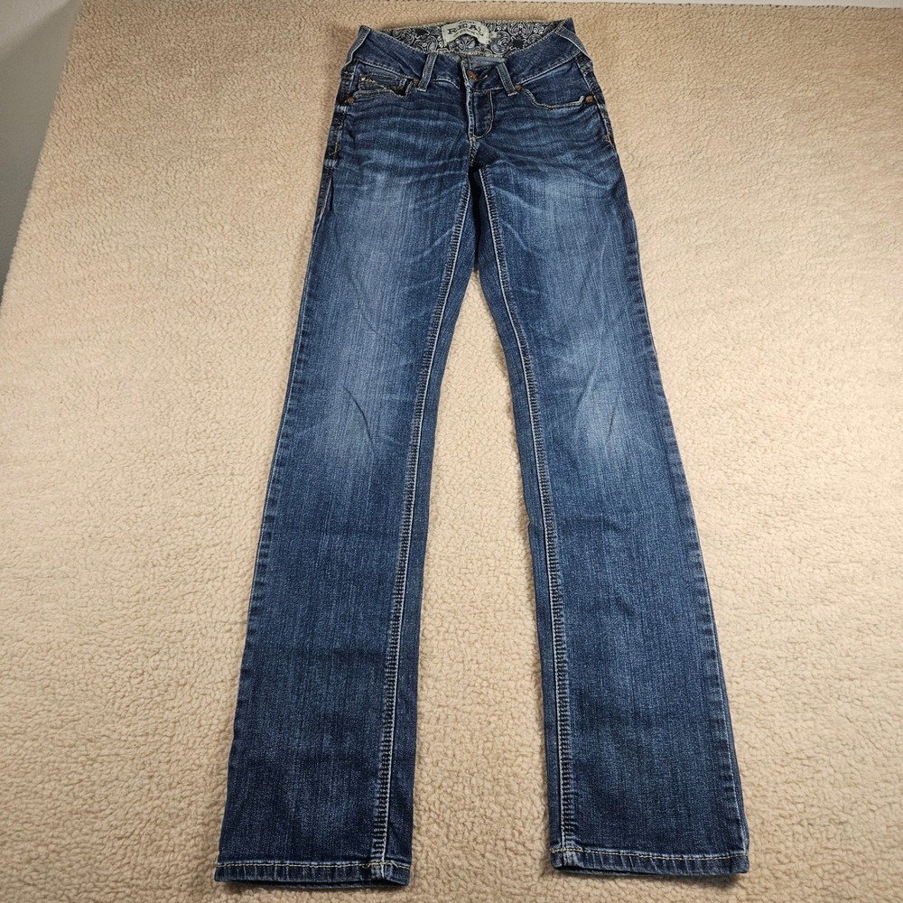Ariat REAL Denim Jeans Womens 25L Blue Bootcut Embroidered Westerncore